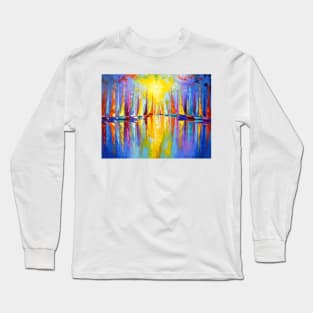 Rainbow sailboats Long Sleeve T-Shirt